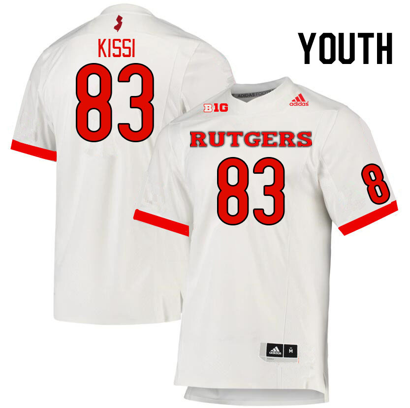 Youth #83 Bryce Kissi Rutgers Scarlet Knights College Football Jerseys Stitched Sale-White - Click Image to Close